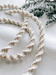 Macrame Phone Charger: Recycled Cotton Cable - Natural