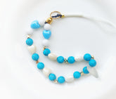 Heart beaded phone charm/strap/wristlet