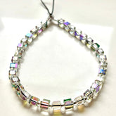 Crystal Phone Straps Wristlets Charm AB Plum Tone 8mm Square Glass Crystals