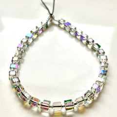 Crystal Phone Straps Wristlets Charm AB Plum Tone 8mm Square Glass Crystals