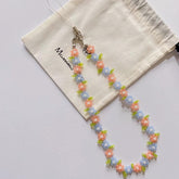 Floral Phone Charm Strap, Beaded Flower Cell Phone Chain