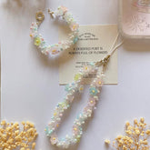 Beaded Flower Phone Charm Strap: Pastel Bracelet
