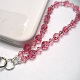 Pink Phone Wrist Strap Charm with Swarovski Crystal Elements