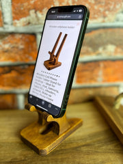 Wooden Phone Stand: Birch Desk Docking Station, Night Stand, iPad Stand, iPhone Holder