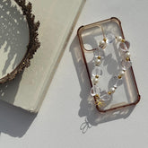 Beaded Phone Charm with Flower Accent