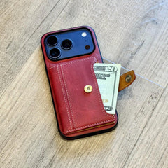 Personalized Leather Wallet iPhone Case