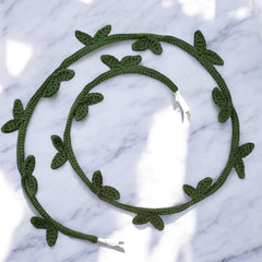 Crochet Sprout Leaf Vine Cable Cover | Plant Cord Protector