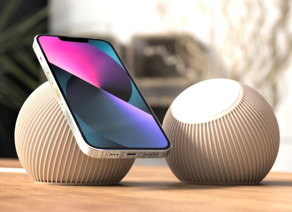 Apple MagSafe Uno Stand – Modern Spherical Magnetic iPhone Charging Stand | Minimal Desk & Nightstand Dock