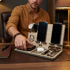 Personalized Wooden Docking Station