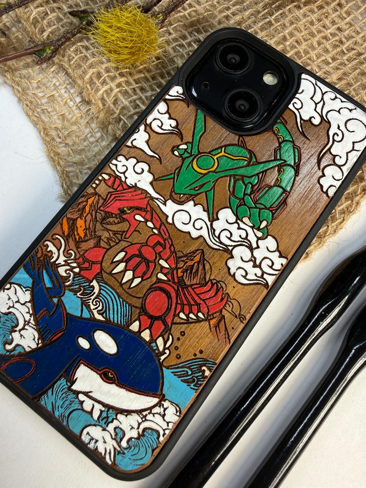 Legendary Dragon Monster Anime Videogame Wood Phone Case for iPhone, Google Pixel, Samsung Galaxy