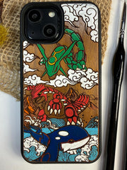 Legendary Dragon Monster Anime Videogame Wood Phone Case for iPhone, Google Pixel, Samsung Galaxy