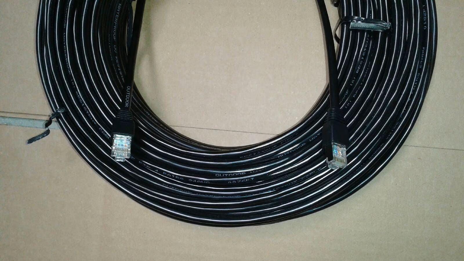 50 FT CAT-5e Shielded Outdoor Indoor Ethernet UV Resistant Direct Bury RJ45 Waterproof Cable
