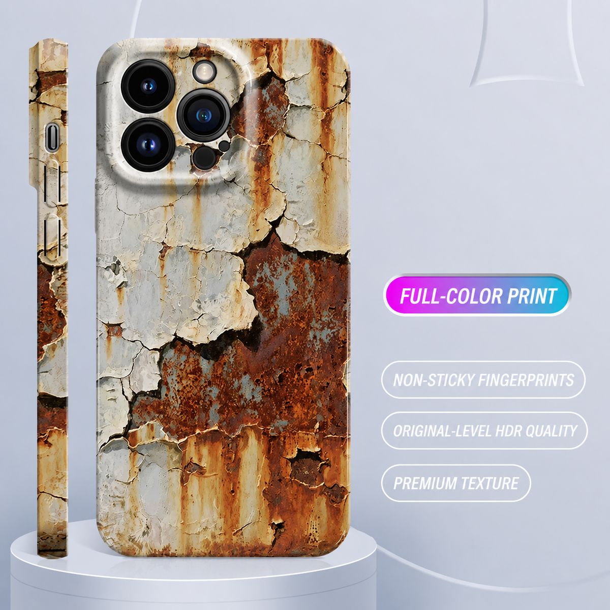 Rustic Patina iPhone Case – Vintage Weathered Metal Design with Full-Cover Print