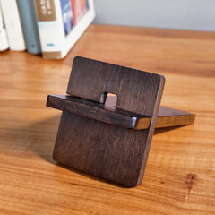 Premium Hickory Wood Phone Stand – Handmade Natural Desktop Holder for Smartphones & Tablets