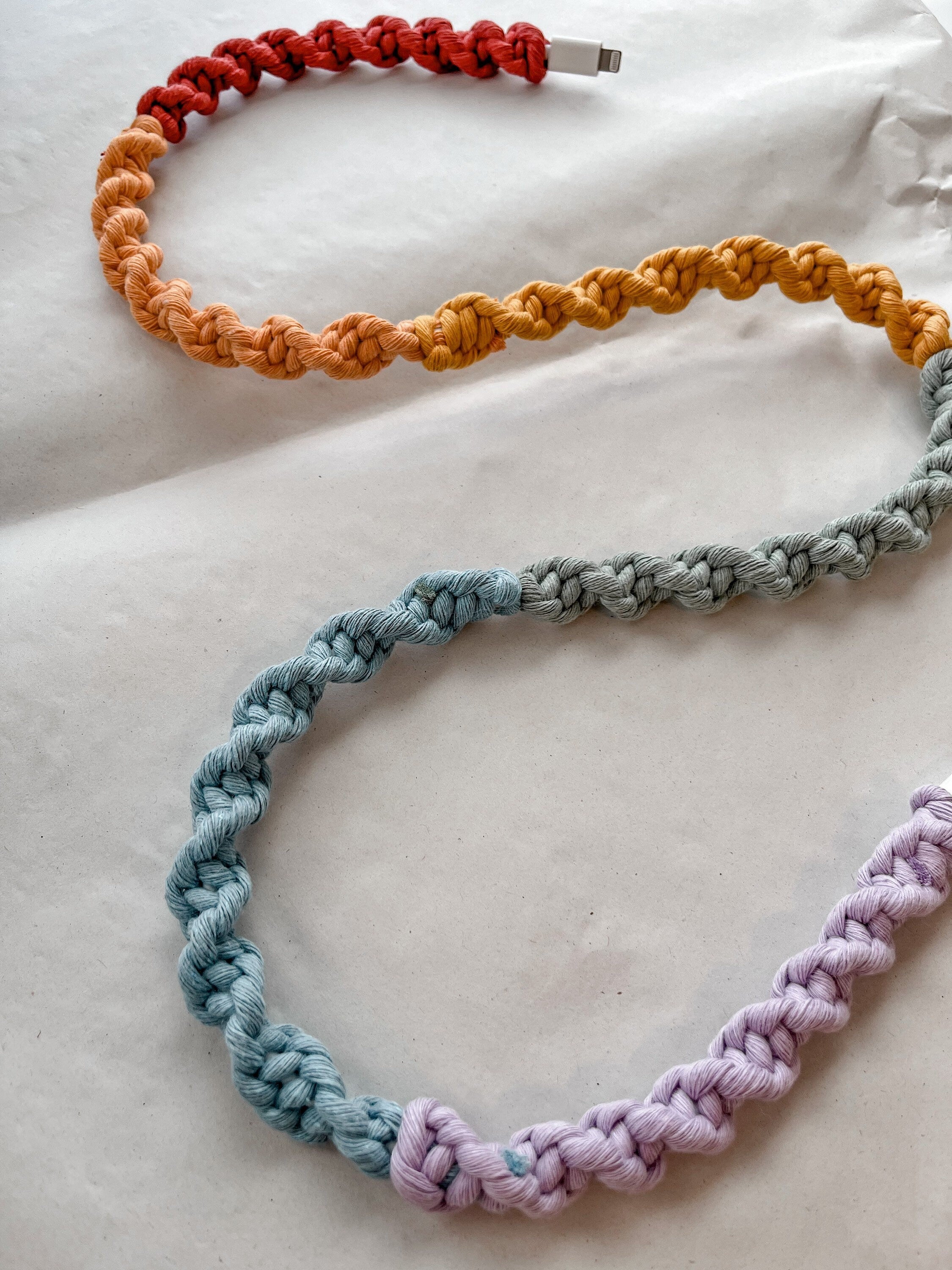 Macrame Phone Charger: Recycled Cotton Cord