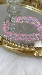 Wide Weave Pink Crystal Shiny Phone Straps Wristlets AB Glass Crystals Phone Chain Phone Wristlet Camera Strap Lanyard Strap