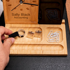 Docking Station Desk Organizer with Clock and Phone Stand