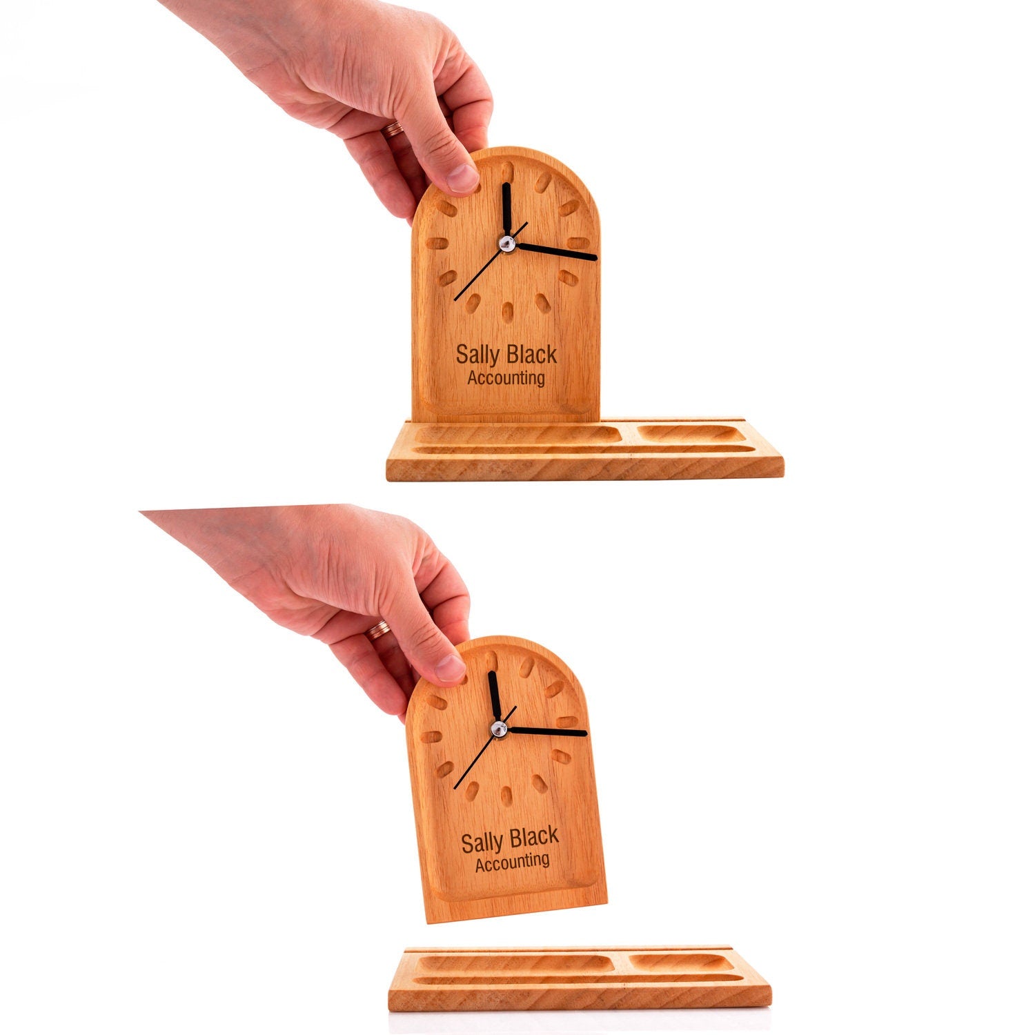 Docking Station Desk Organizer with Clock and Phone Stand