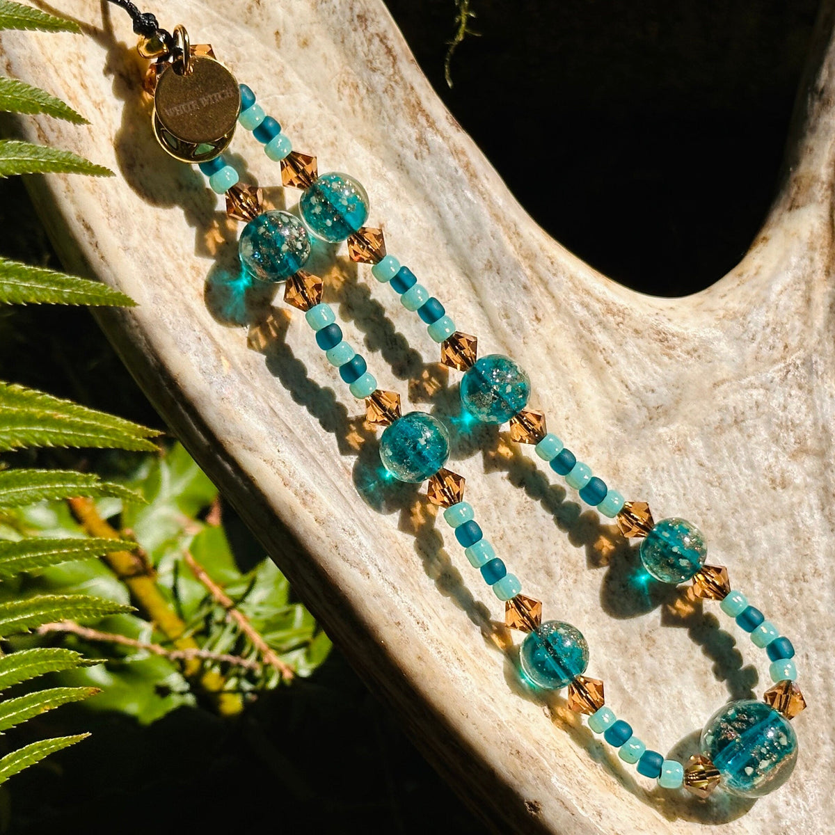 Glow-in-the-Dark Crystal Beaded Phone Charm Wristlet