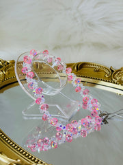 Wide Weave Pink Crystal Shiny Phone Straps Wristlets AB Glass Crystals Phone Chain Phone Wristlet Camera Strap Lanyard Strap