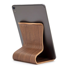 Plywood iPad Stand, Wood Tablet Holder, Phone Holder, Bookstand, Tablet Stand, Bent Plywood, Walnut