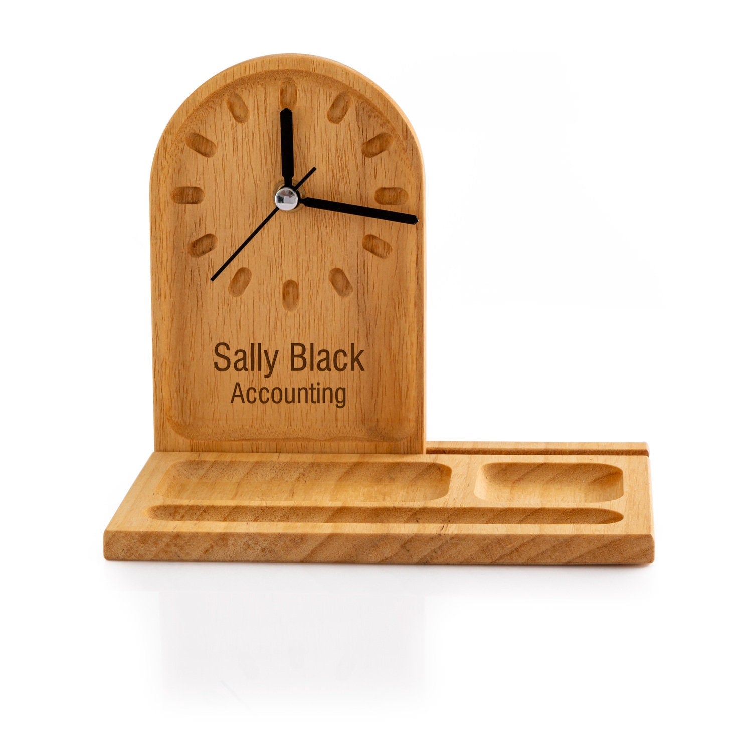 Docking Station Desk Organizer with Clock and Phone Stand