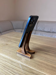 Wooden Phone Stand: Birch Desk Docking Station, Night Stand, iPad Stand, iPhone Holder