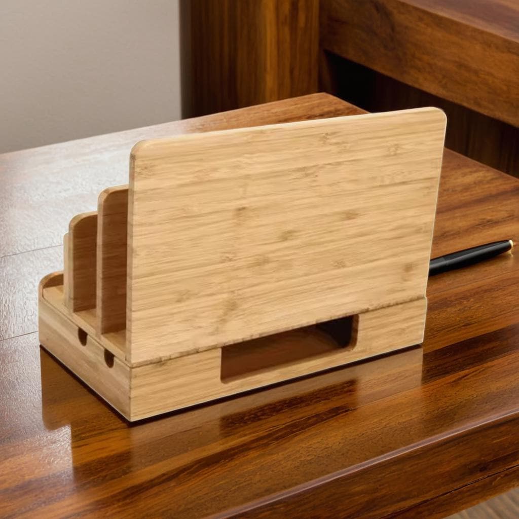Personalized Wood Docking Station: Men's Nightstand Organizer & Charging Station