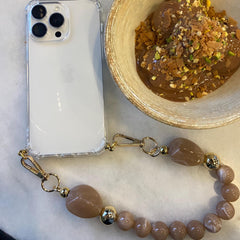 Beaded Phone Strap, Crystal Beaded Wrist Phone Strap, Wrist Phone Strap for iPhone, Beaded Phone Charm