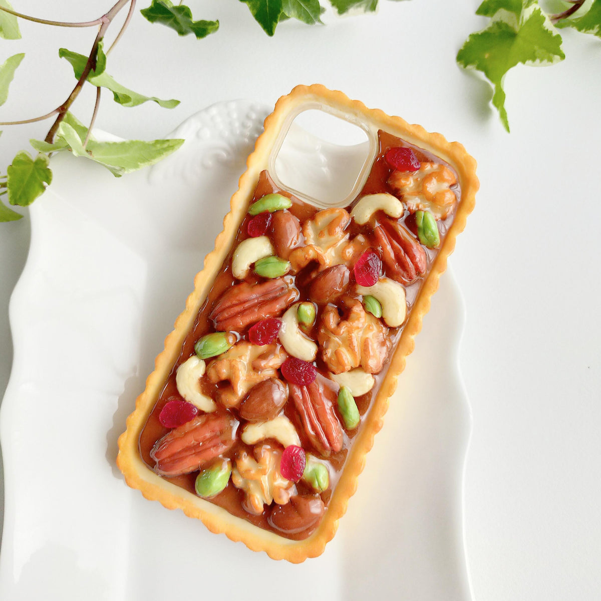 Caramel Nut Tart Cherry Pie Polymer Clay Phone Case
