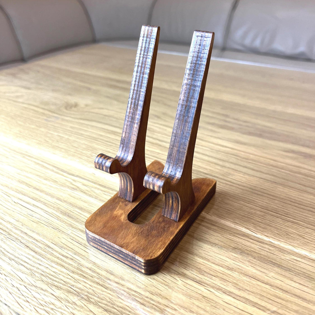 Wooden Phone Stand: Birch Desk Docking Station, Night Stand, iPad Stand, iPhone Holder
