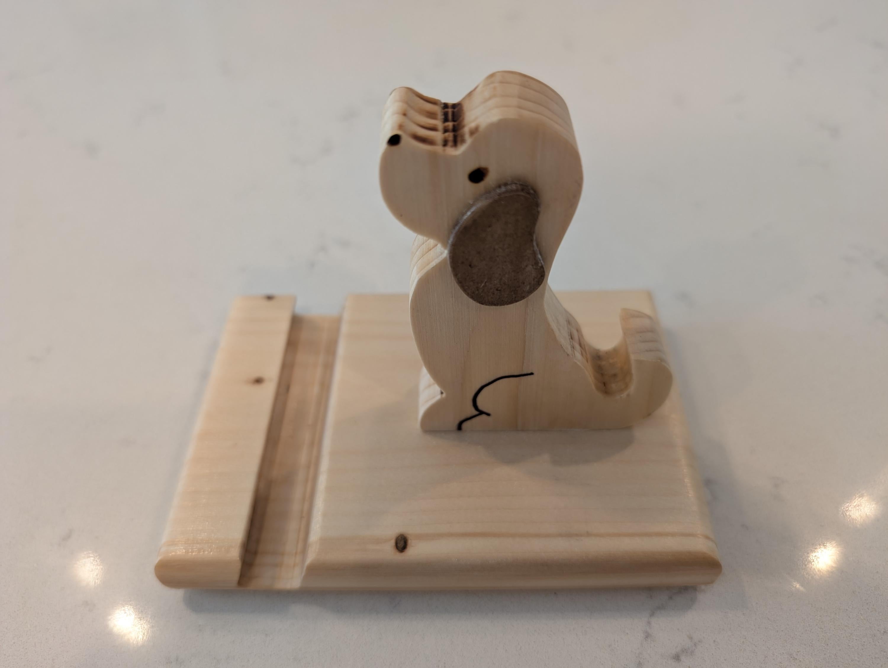 Wooden phone stand