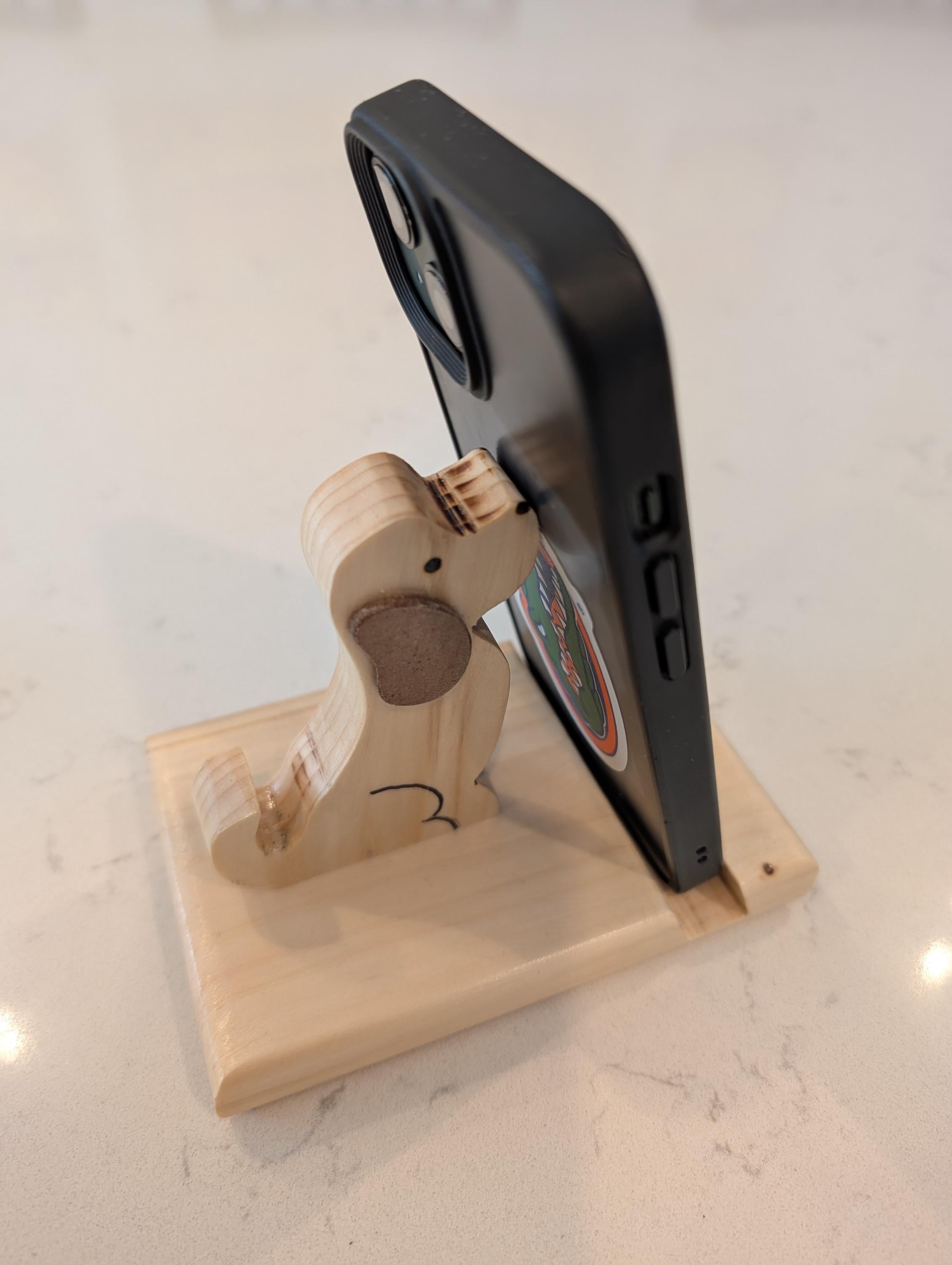 Wooden phone stand
