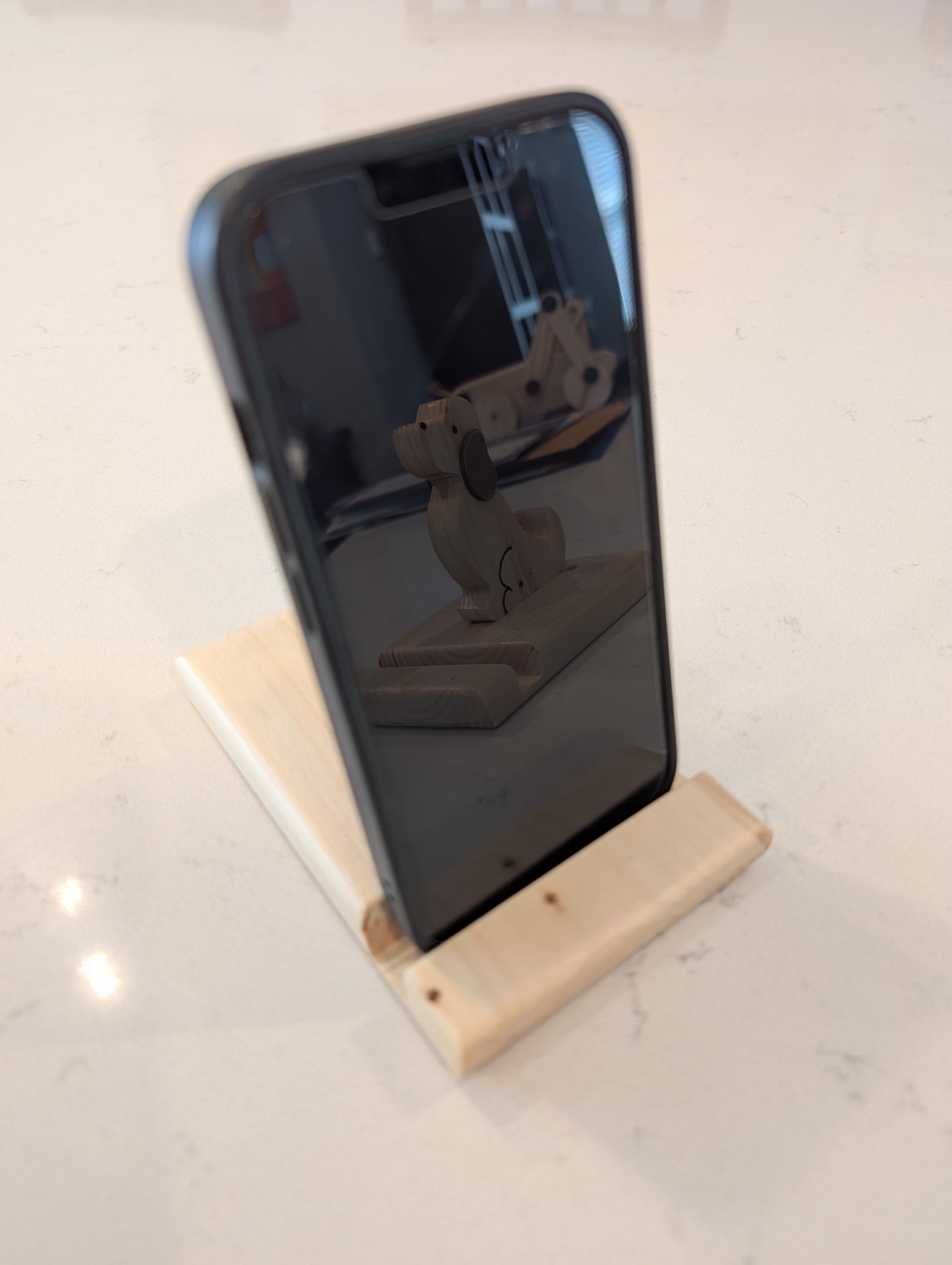 Wooden phone stand