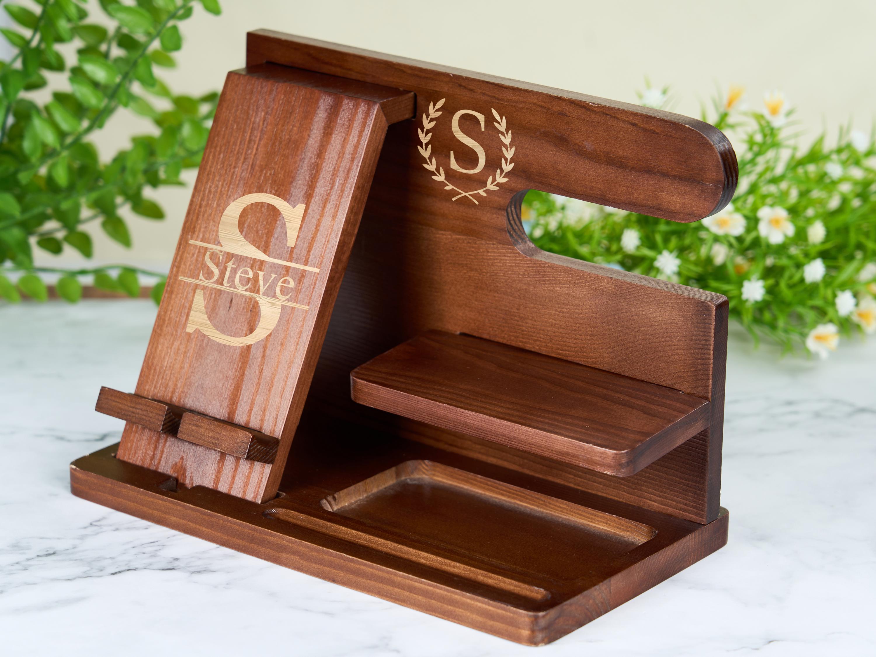 Personalized Docking Station Tech accessory, Phone Stand Charging Station, Stand Tech Desk Organizer