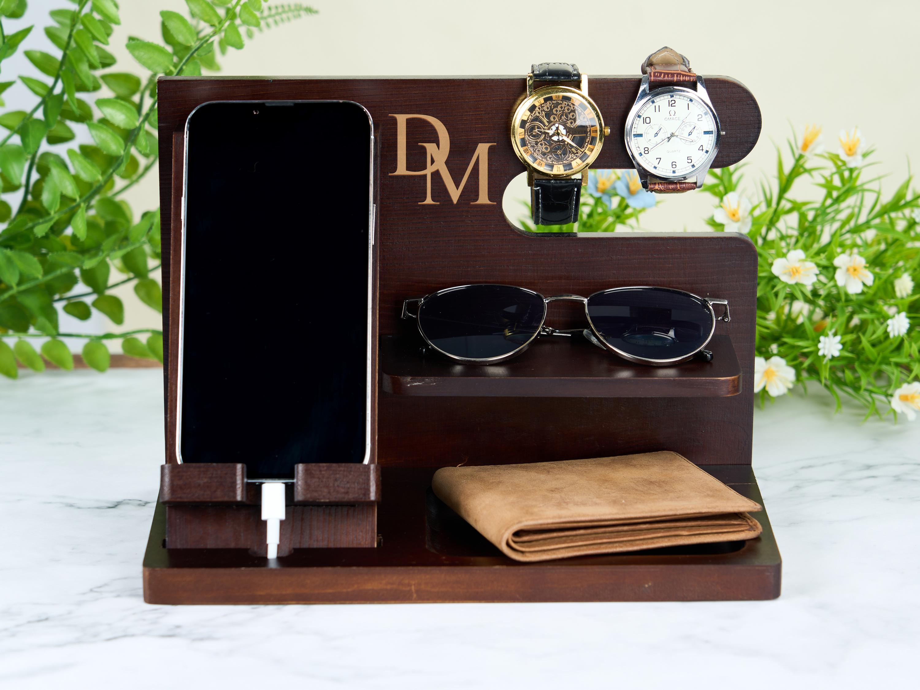 Personalized Docking Station Tech accessory, Phone Stand Charging Station, Stand Tech Desk Organizer