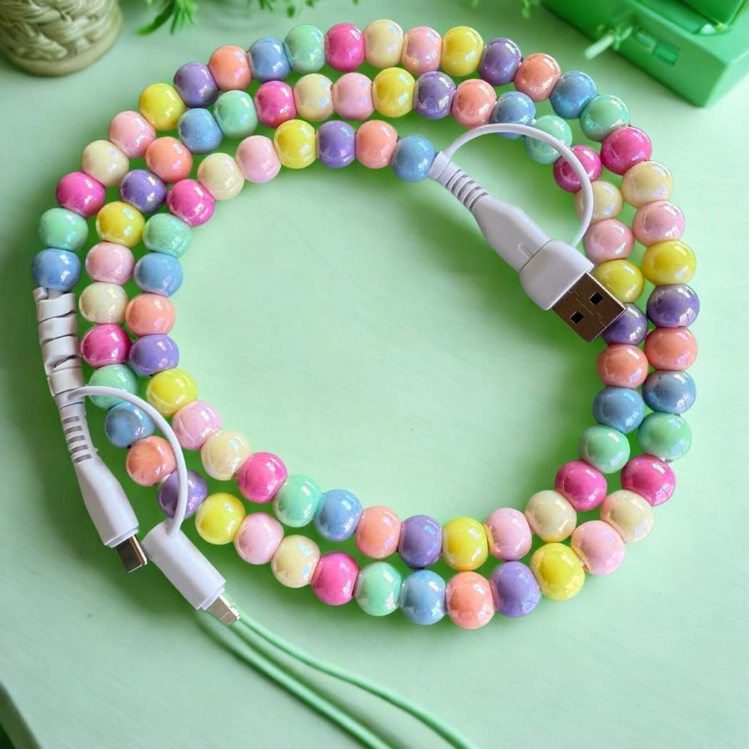 Beaded Fancy 4-IN-1 iPhone/type C phone charger
