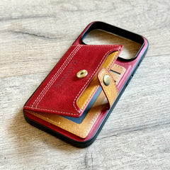 Personalized Leather Wallet iPhone Case