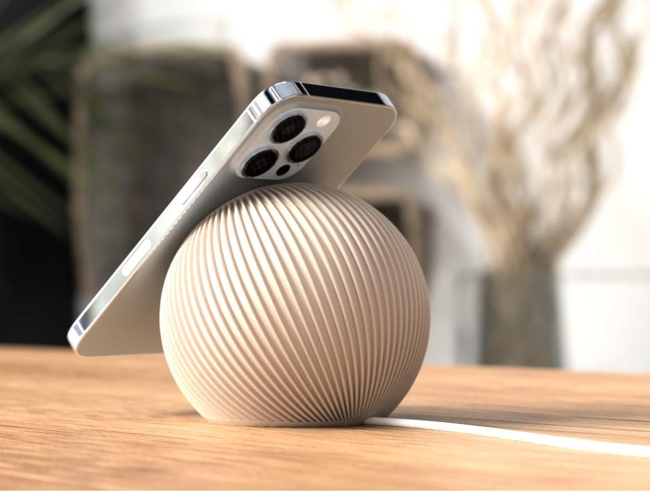 Apple MagSafe Uno Stand – Modern Spherical Magnetic iPhone Charging Stand | Minimal Desk & Nightstand Dock