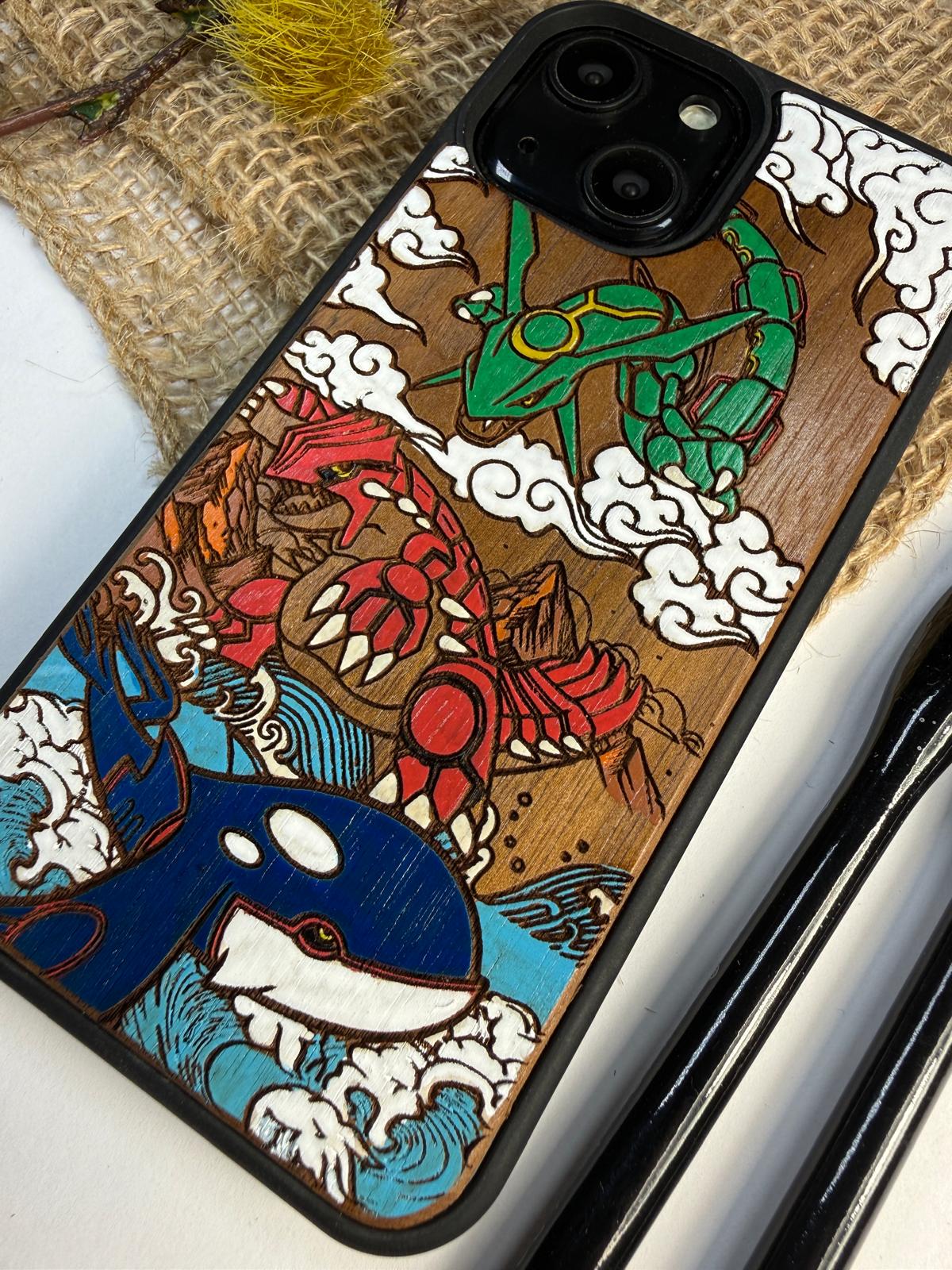 Legendary Dragon Monster Anime Videogame Wood Phone Case for iPhone, Google Pixel, Samsung Galaxy