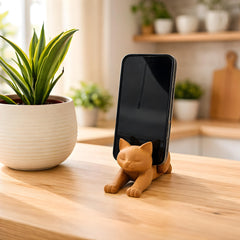 Desk Organizer | Cat-Shaped Phone Holder, 3D Printed in Matte PLA