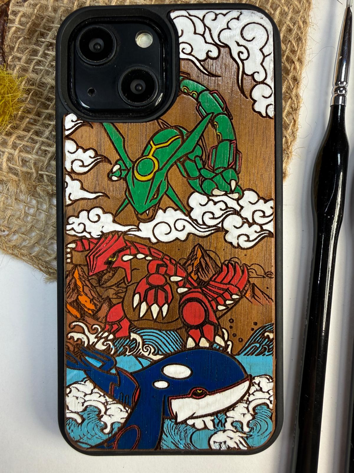 Legendary Dragon Monster Anime Videogame Wood Phone Case for iPhone, Google Pixel, Samsung Galaxy