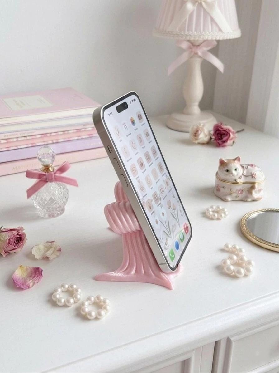 Pink Bow Phone Stand - 3D Printed Smartphone Holder