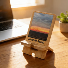 Personalized Wooden Phone Stand with Engraved Design