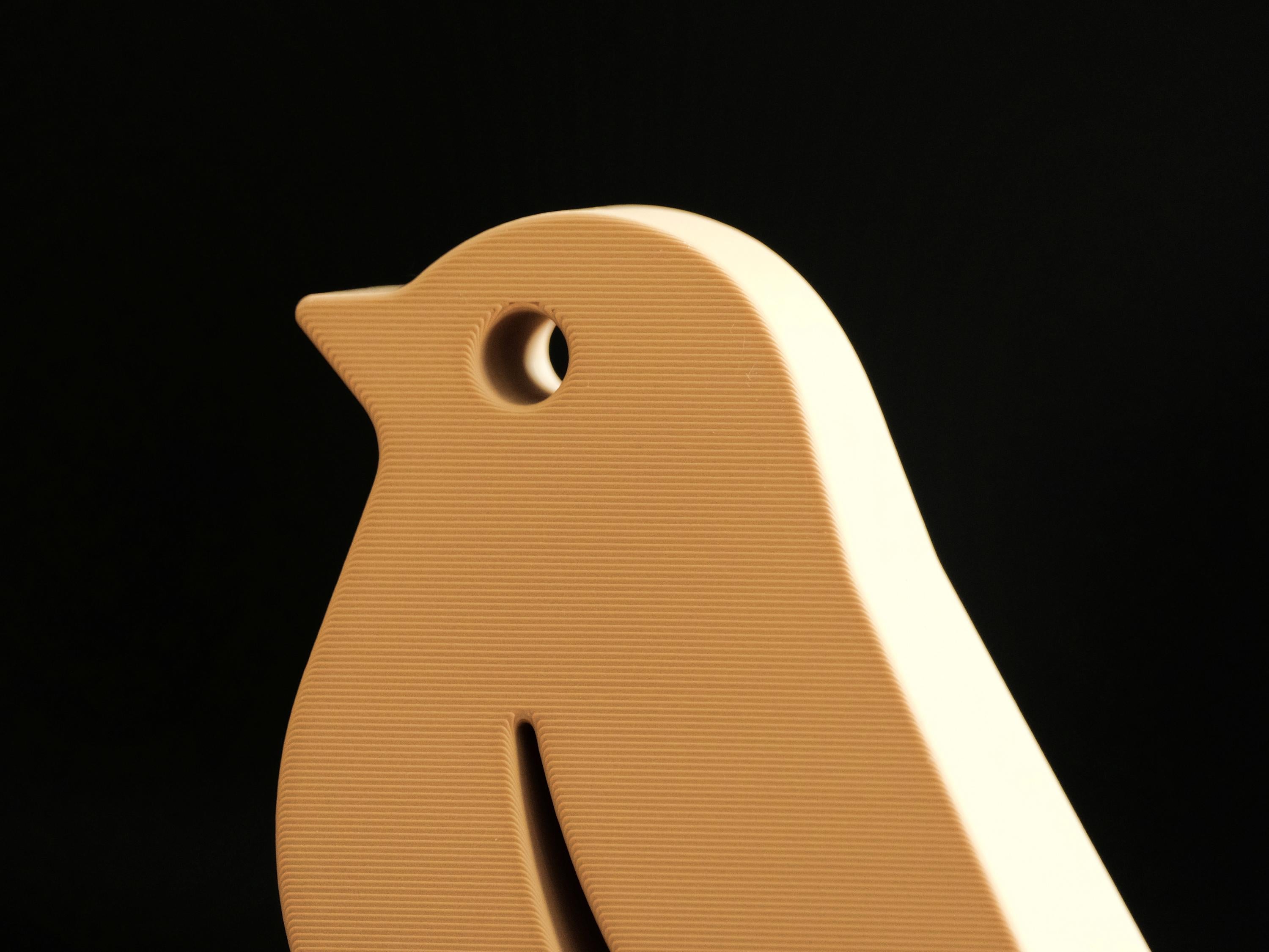 Little Bird Phone Stand, 3D Printed Natural Wood