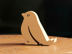 Little Bird Phone Stand, 3D Printed Natural Wood