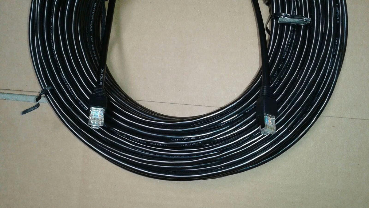 50 FT CAT-5e Shielded Outdoor Indoor Ethernet UV Resistant Direct Bury RJ45 Waterproof Cable