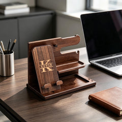 Personalized Wooden Stand Custom Engraved Desk Organizer
